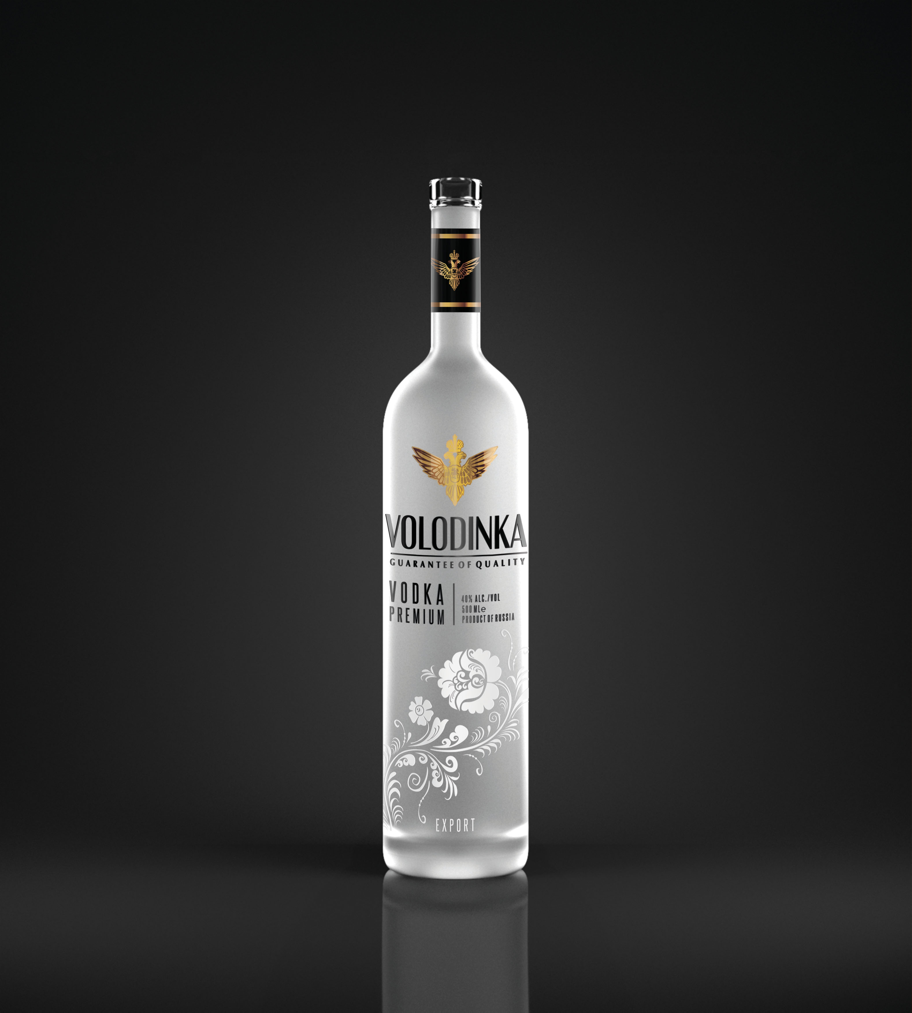 Брендированная бутылка водки Volodinka